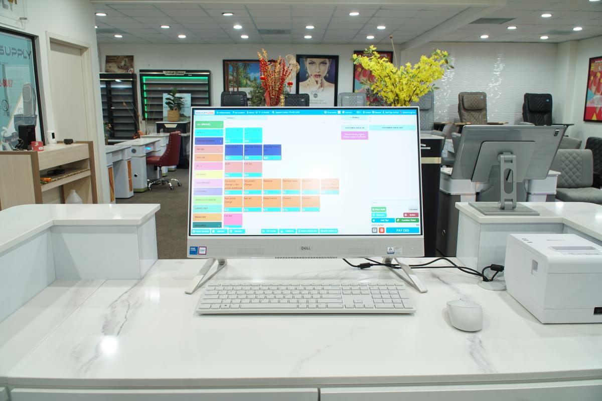 SmartLink POS tại tiệm Nail – màn hình cảm ứng chuyên nghiệp
